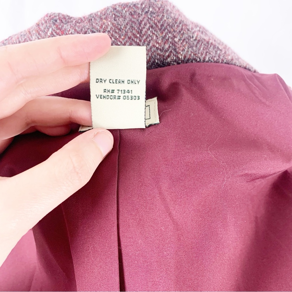 L.L. Bean Wool-Silk Herringbone Tweed Blazer (Small, Burgundy Mix) - Picture 4 of 11